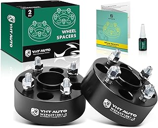 YHTAUTO 4x100mm Hubcentric Wheel Spacers 2 inch Fits Dodge Charger, Chevrolet Cobalt, Chrysler, Saturn, Pontiac, Geo Models, Forged Tire Spacers 2 inch with M12x1.5 Studs 57.1mm Hub Bore 2Pcs, Black