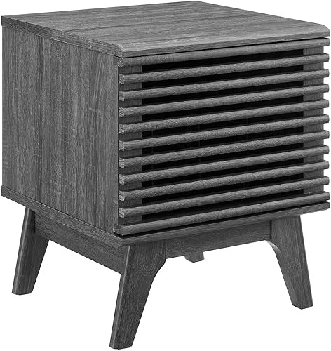 Miniatura 1 de Modway Render Mid-Century - Soporte para discos de vinilo de 19 pulgadas, color carbón