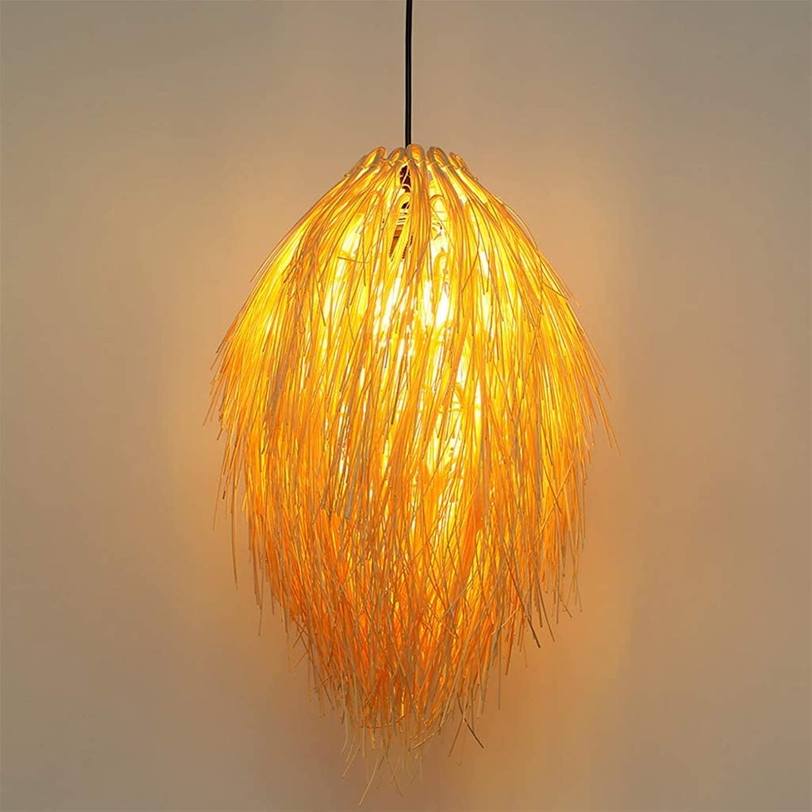 Retro Country Style Farmhouse Chandelier E27 Chandelier E27 Hanging Lamp Chandelier Pendant Lightshade Wicker Bamboo Rattan Hand Weaving Restaurant Corridor Bar Light Fixture Light Wall Lamp3 Change