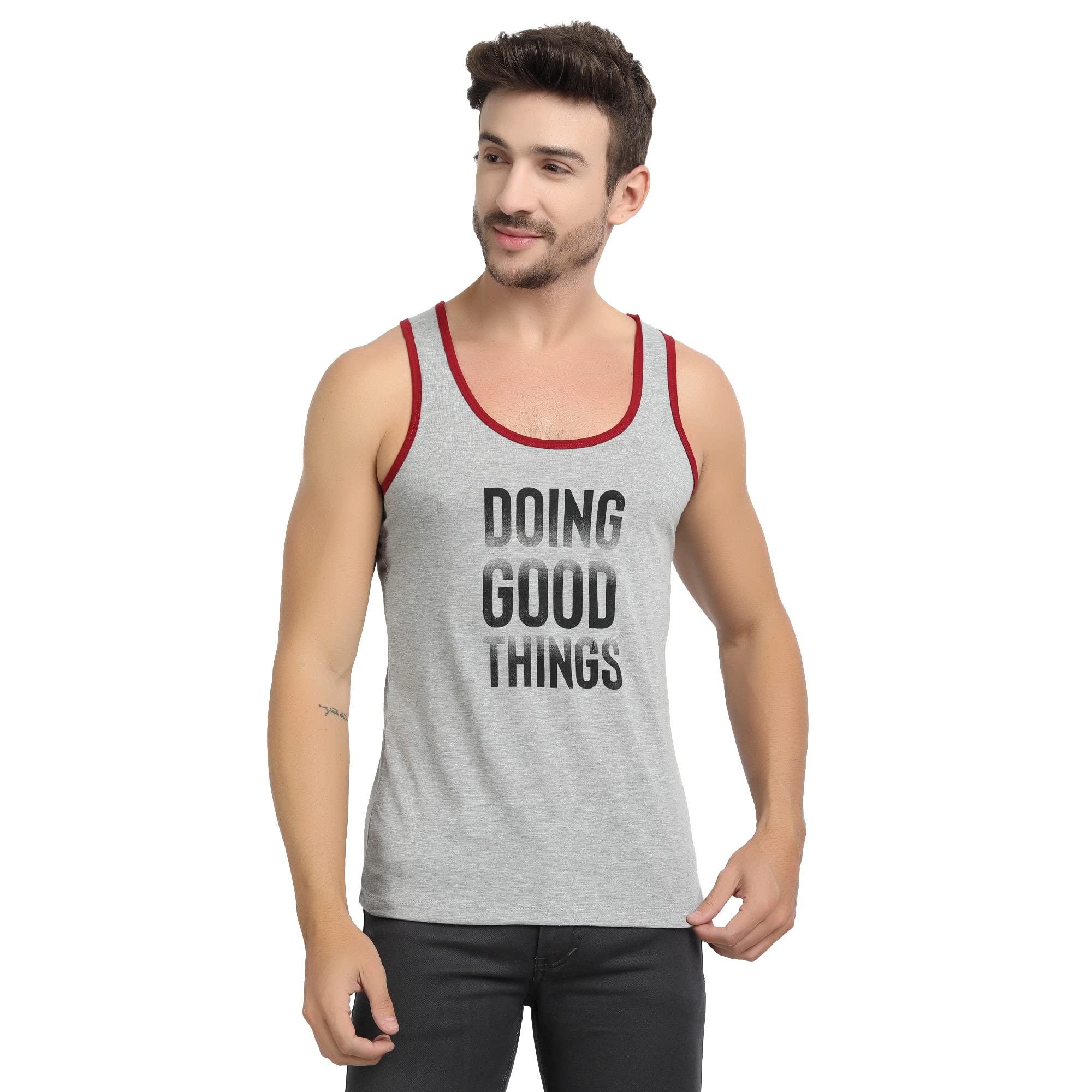 NANDANI Enterprises Men's with Placement Print Latest Classic Cotton Sando Vest (Sando Vest)