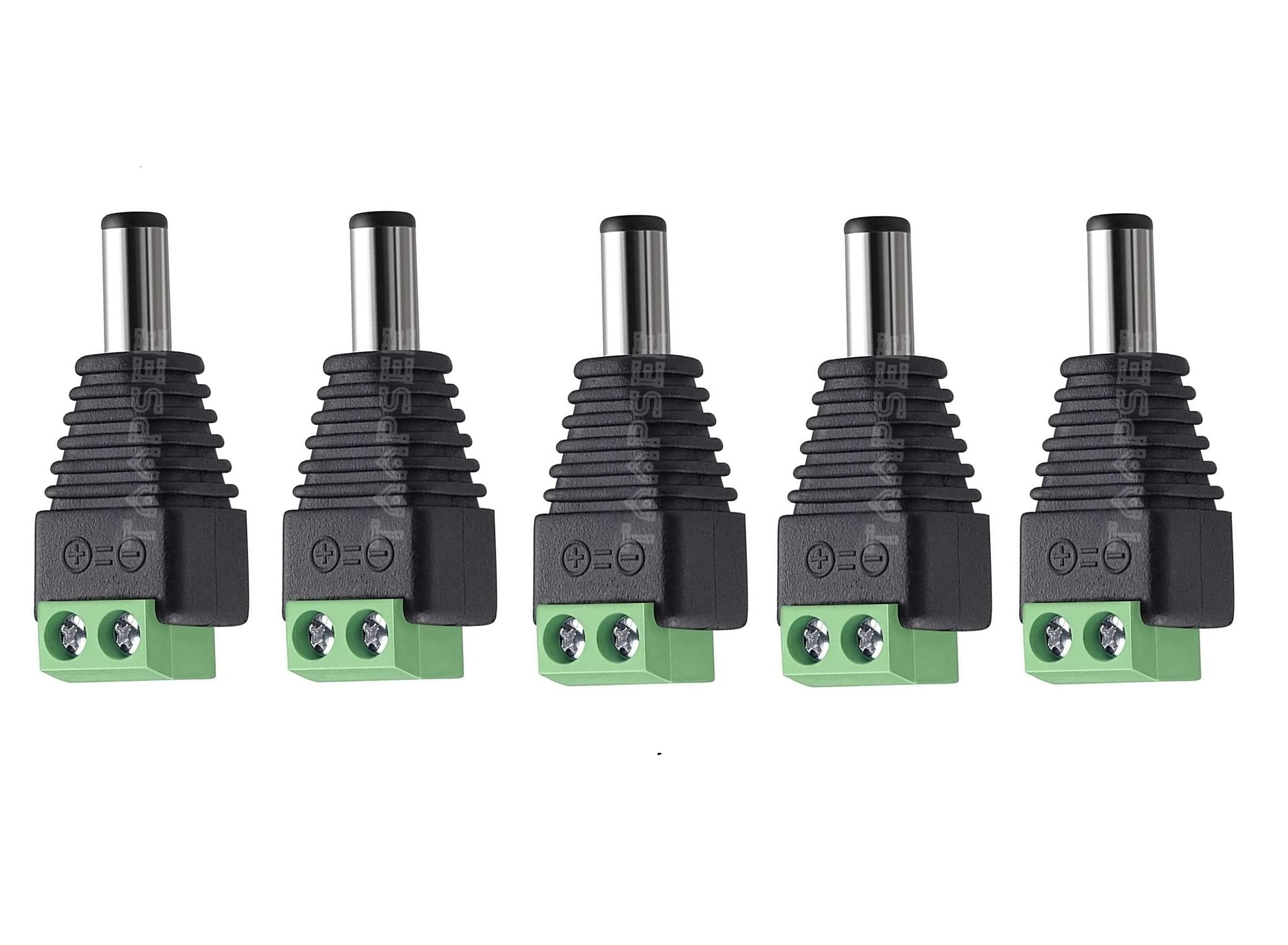 TAAPSEE 5 Pieces DC Male Connector, 12V DC Power Connector 5.5mm X 2.1mm 24V Power Jack Socket for Led Strip CCTV Security Camera Cable Wire Ends Adapter-image-47