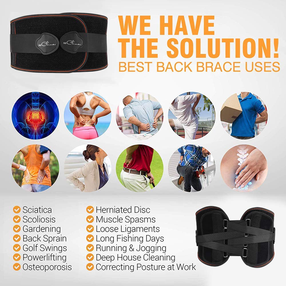 SZClimax Lower Back Brace Pain Relief with Pulley System Lumbar