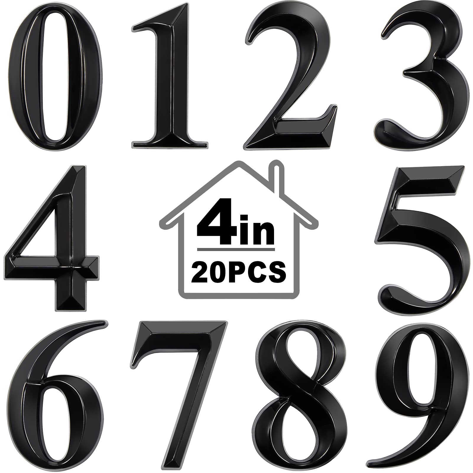 Buy 20 pieces House Numbers 3D Door Mailbox Numbers 09 SelfAdhesive