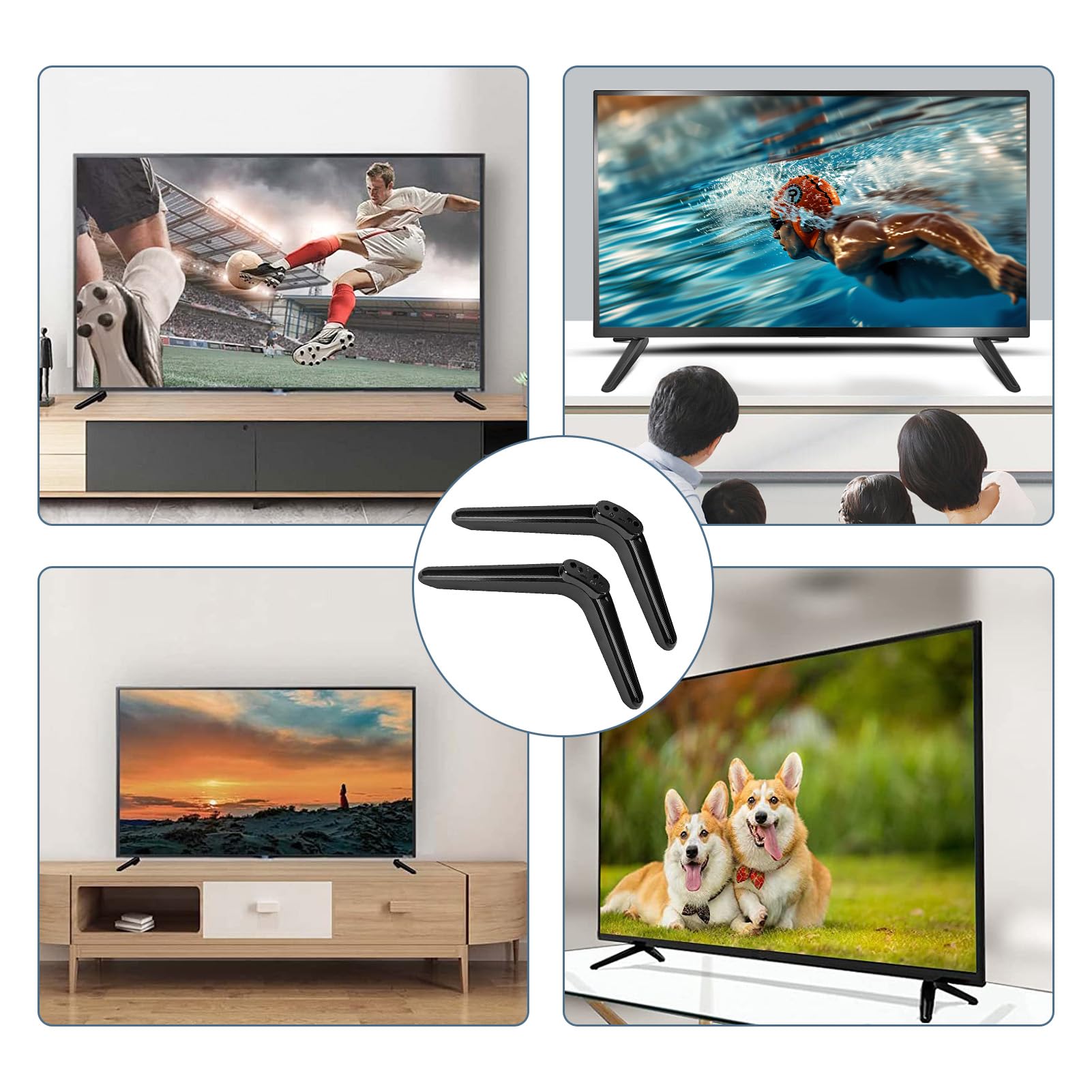 Piedistallo TV Universale Con Viti | Supporto Per TV 32-55 Pollici Nero - Foto 9