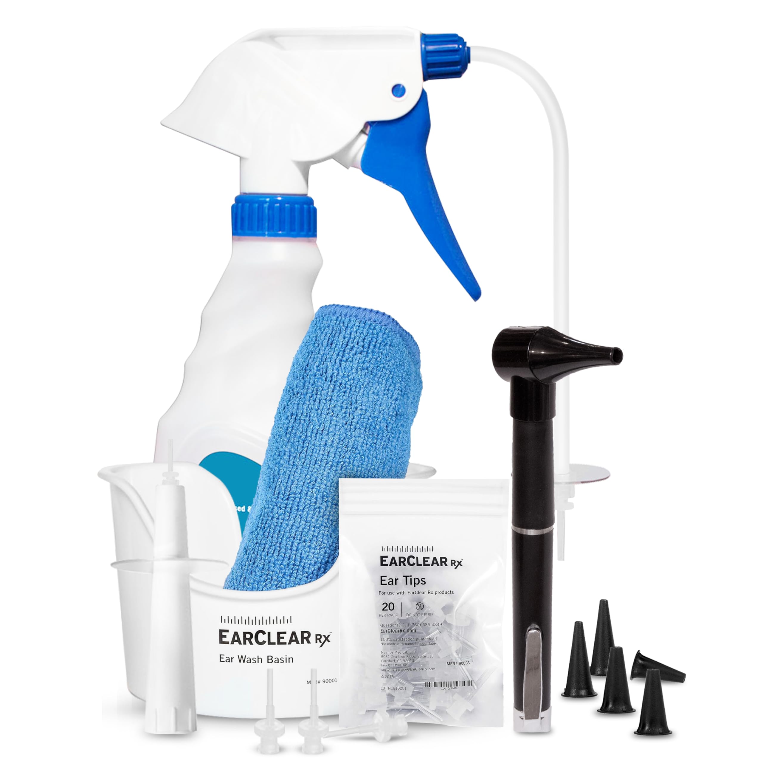 EarClearRX Flexible Tip Kit – Complete At-Home Ear Cleaning Kit for Adults & Kids - Easy-to Use Ear Cleaner - Includes Bottle Washer, Basin, 20