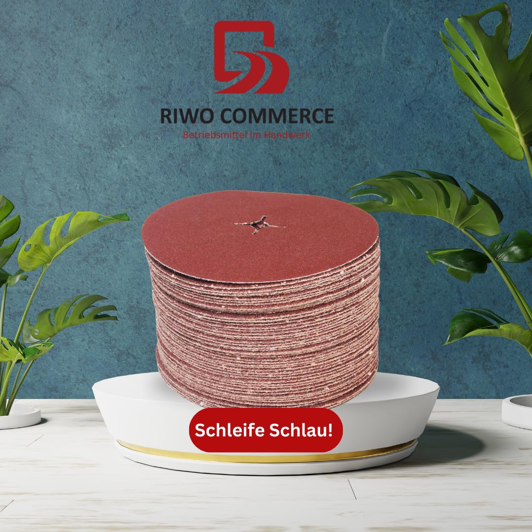 Lot 50 Disques Abrasifs 180mm Grain 60 Velcro Corindon – Papier Ponçage Auto-Affûtant Pour Ponceuse Orbitale Excentrique, Meuleuse, Bois Métal Pierre
