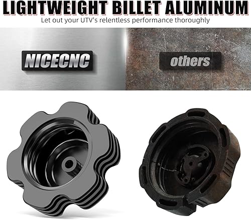 Miniatura 4 de NICECNC Tapa de combustible de gas negra con tubo de ventilación compatible con Yamaha Raptor 700 700R 50 BW350 Grizzly 125 RT100 TTR110 TTR 110,