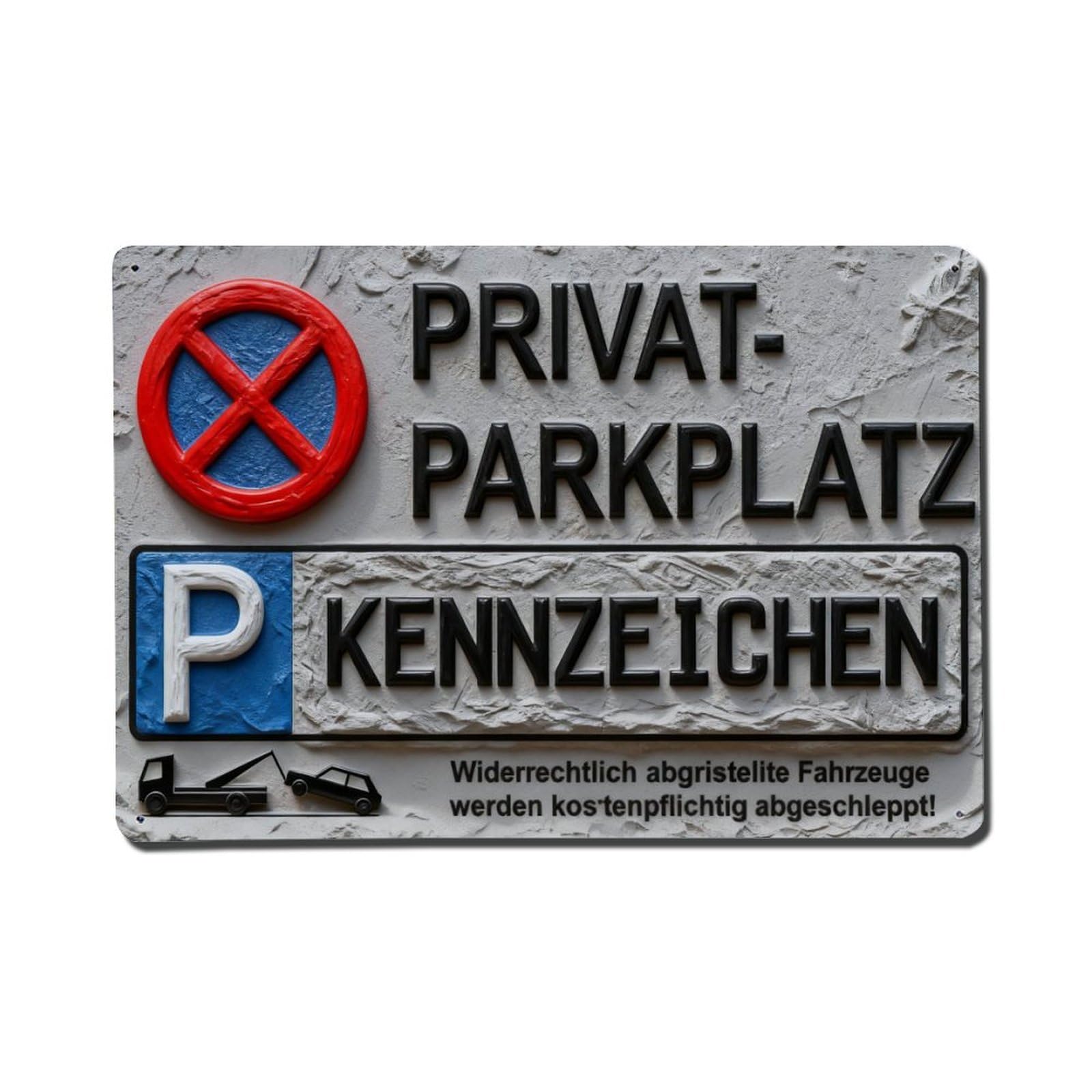 Private Parking Sign With Warning Vintage Metal Tin Sign Retro Wall Decor, Bar Garage Cafe Kitchen Home Wall Art Poster Decoration 8x12inches