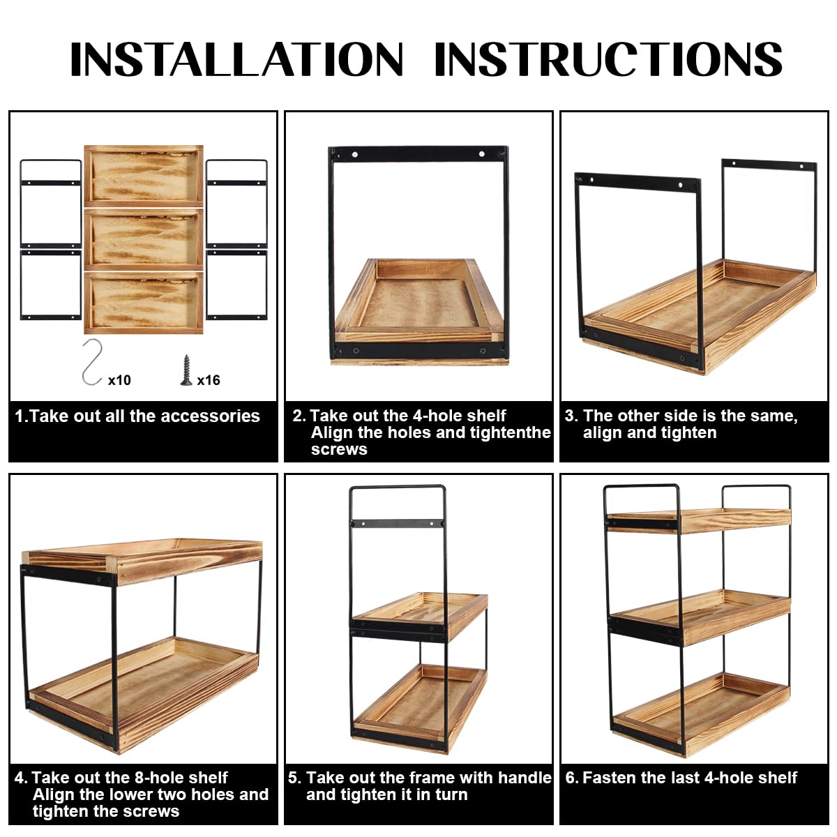 BEIUTAO 3 Tier Bathroom Counter Organizer, Wood Bathroom Countertop, (DIY Install) Bathroom Countertop Organizer and Storage Shelf, Cosmetic Holder Vanity Organizer Bathroom Trays