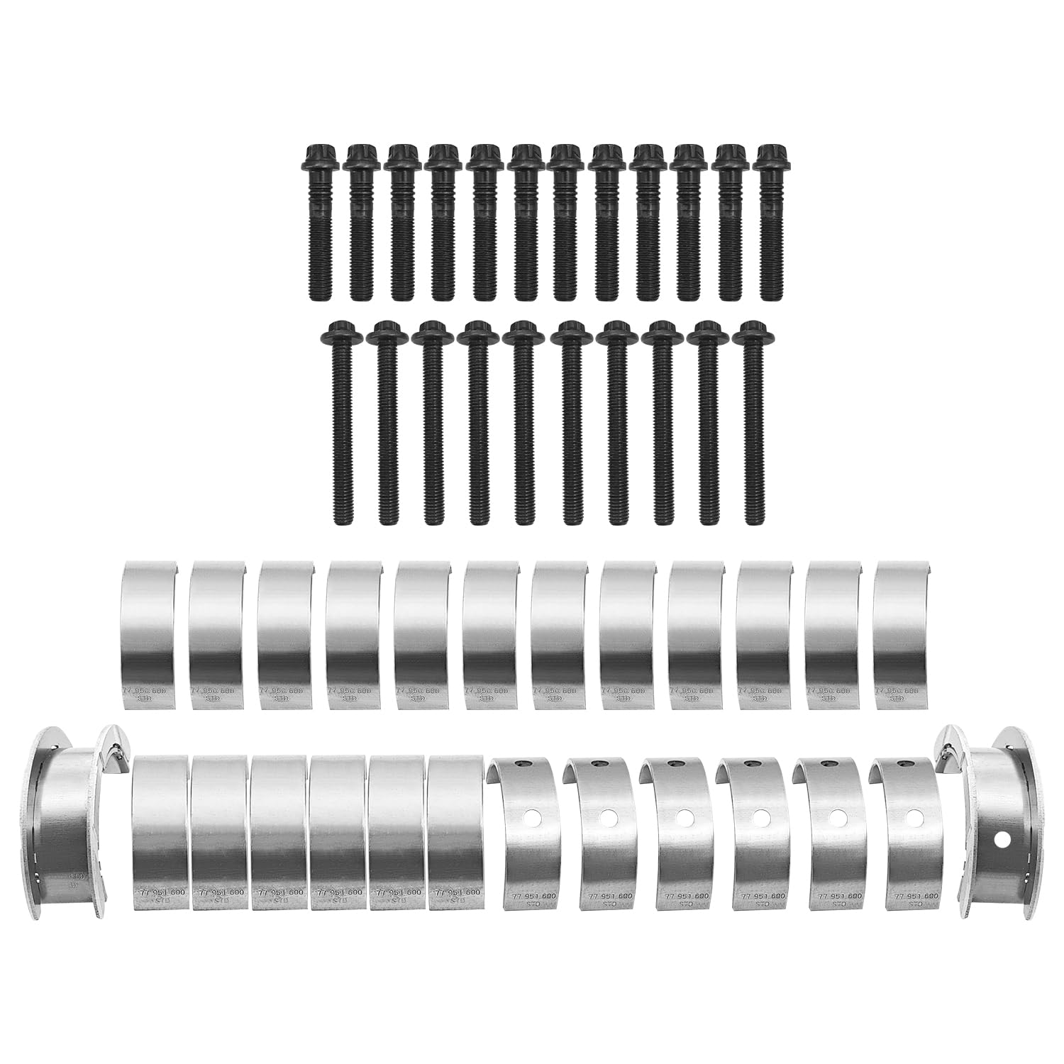 77952600 Pleuellager und 77953600 Hauptlager mit Schrauben für N57D30 Motoren Kompatibel mit BMW 3er 330d 335d 4er 430d 5er 530d 535d X3 X5 X6 xDrive 30d 40d