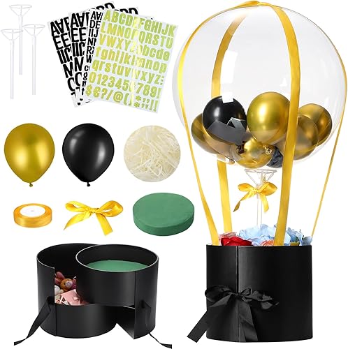 Liliful Caja de regalo sorpresa para bricolaje con globos Bobo de 24 pulgadas, caja de regalo divertida para decoraciones de fiesta de cumpleaños,