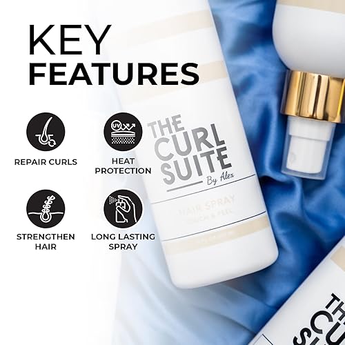Miniatura 5 de The Curly Suite Spray para el cabello, productos de peinado perfectos para hombres, mujeres y niños de cabello rizado, spray de protección térmica