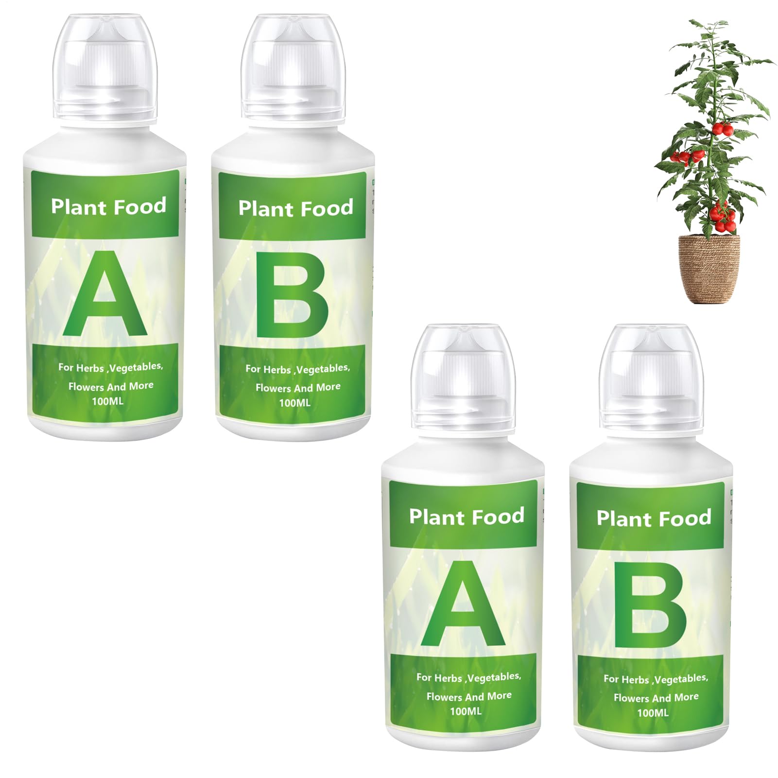 2 Set Hydroponics Nutrients, Hydroponic Plant Food, Indoor Plant Fertilizer, Fertiliser For Vegetables,A & B Growing Fertilizer Solution For Garden, Fruits Plant Food For Hydroponics Growing System