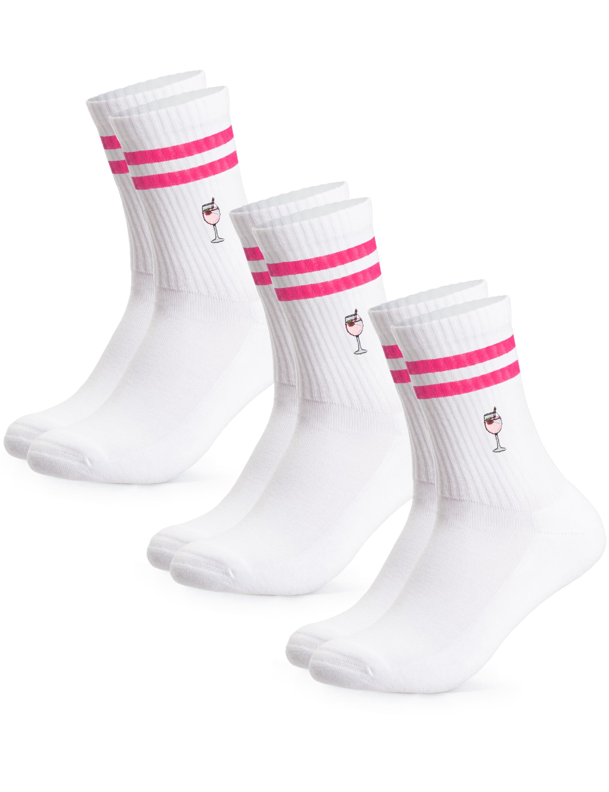 Occulto Damen & Herren Motiv Tennissocken mit Streifen 3er Pack (Modell: Summer), Statement Tennis Socken