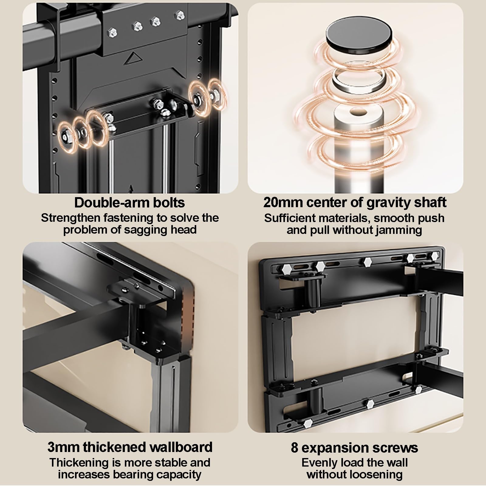 Soporte de pared para TV de movimiento completo para televisores de 40 a 100 pulgadas, brazos articulados, soporte ajustable giratorio e inclinable para pantallas planas y curvas