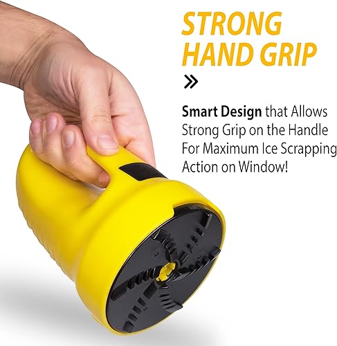 Miniatura 7 de Zone Tech Kit de cepillo de nieve 3 en 1 con cabezales reemplazables y raspador eléctrico de nieve para automóviles