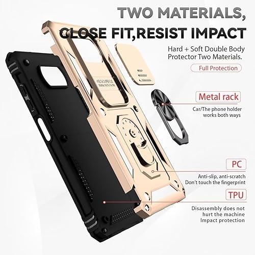 Miniatura 3 de Funda para Poco X3 NFCPoco X3 ProPoco X3 con protector de pantalla de vidrio templado y cubierta de cámara deslizante, anillo magnético soporte de