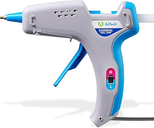 AdTech 0453 - Pistola de pegamento caliente de doble temperatura de 2 temperaturas, tamaño completo, color gris