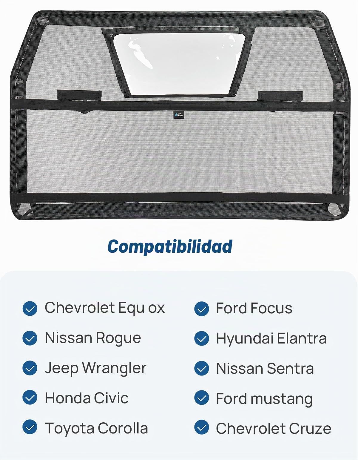 JOYTUTUS Rejilla para perros de coche, red de protección, barrera de separación con ventana de visualización, rejilla separadora universal para perros, 132 * 79 cm, para coches, SUV, camiones