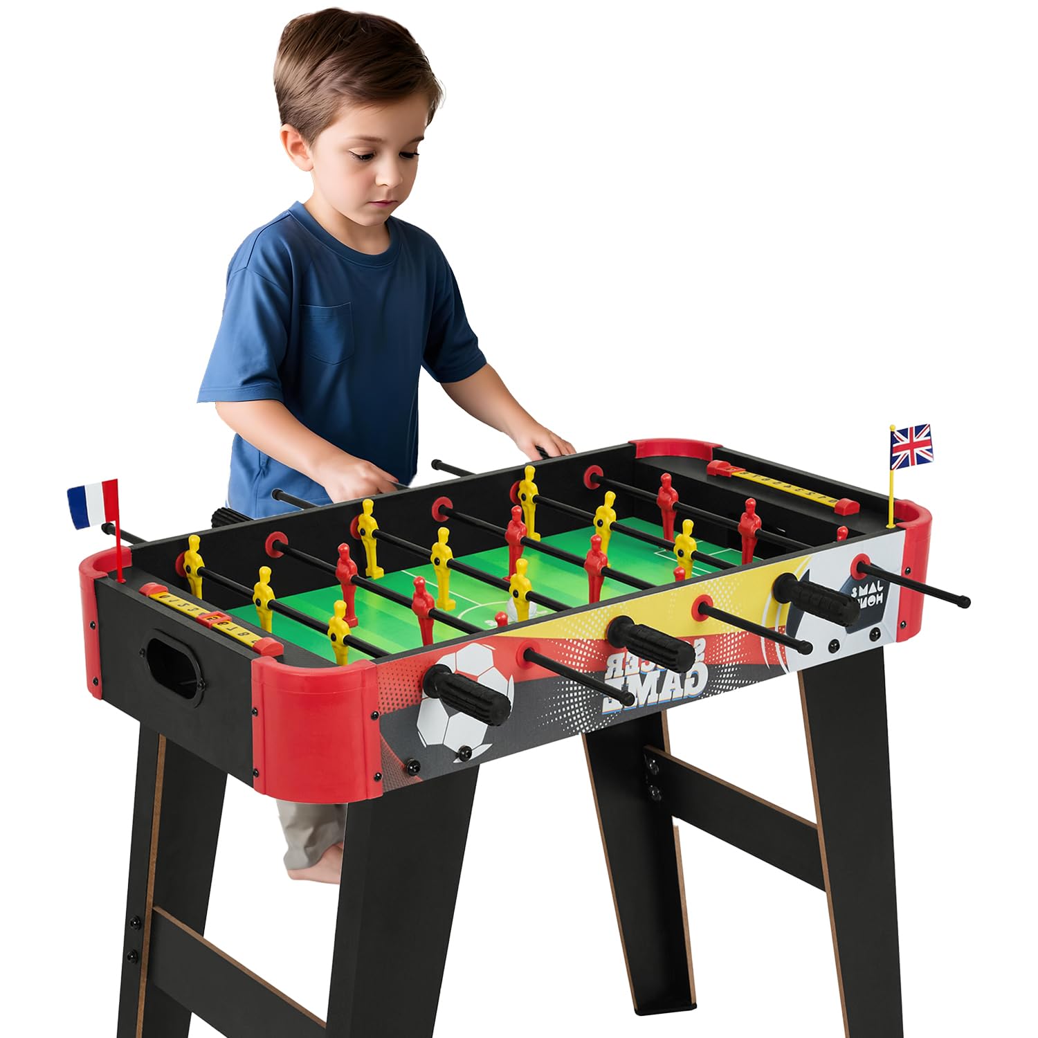 Amazon Brand - Jam & Honey Foosball Table - Big | Indoor Soccer Game for Boys & Girls | Perfect for Home, Resorts, Hotels, Schools | 6 Rows with 6 Handles, 18 Players-image-5