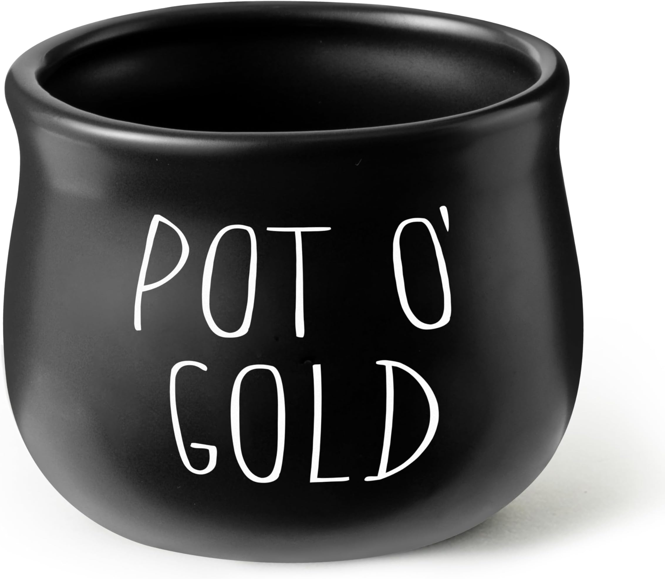St Patrick’s Day Candy Dish Cauldron - Pot O’ Gold Mini Black Ceramic Bowl Tiered Tray Decor, Snack Serving Table Centerpiece Decoration, Candy Bucket Gifts for Party Favor (1pcs)