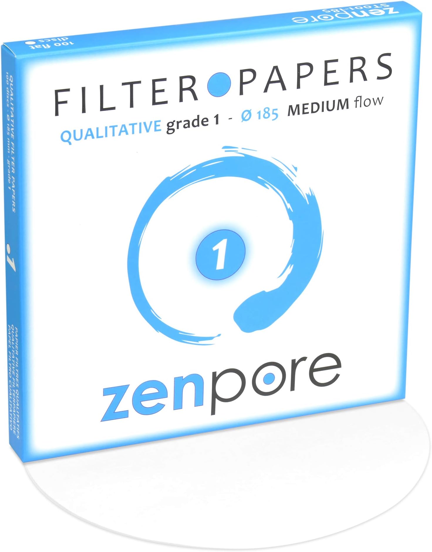 Filter Paper 18.5 cm Lab Qualitative Filter Paper for Chemistry, Standard Qualitative Grade 1-Medium Flow 185 mm(100 Discs)