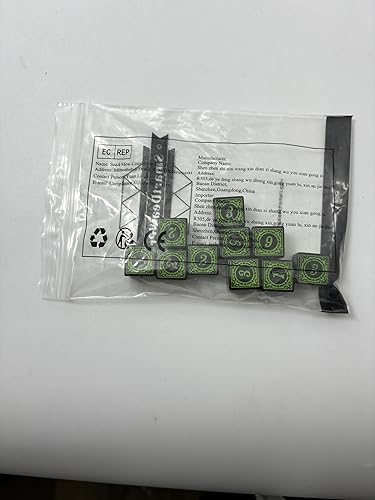 Miniatura 2 de SmartDealsPro Paquete de 10 dados D6 de seis lados de 0.630 in para DND MTG PRG Wow juego de mesa para enseñanza de matemáticas (letra verde)