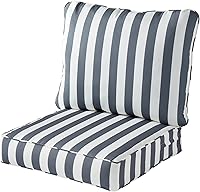 Vista 56 de Greendale Home Fashions 2-Piece Outdoor Deep Seat Cushion Set, Steel Blue Stripe