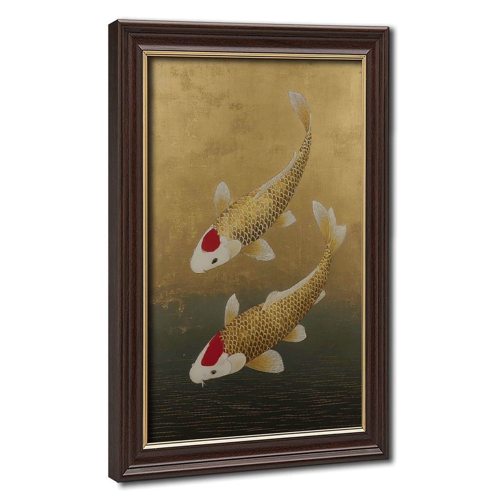 Bareronor Japanese Koi Fish (4) Canvas Poster Bedroom Decor Landscape Office Room Decor Gift 24" L X 36" W
