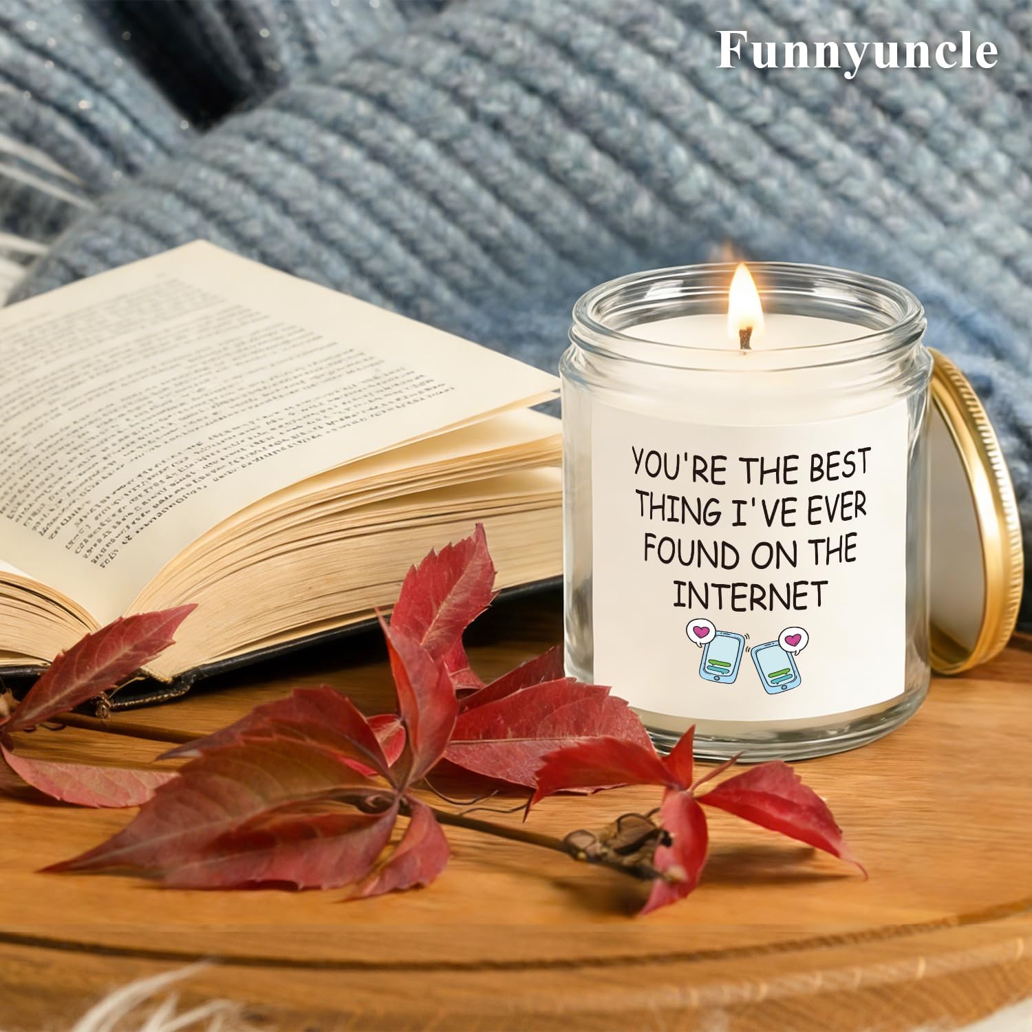 Funnyuncle You're The Best Thing I Found on The Internet Candles for Women,Men, Friend, 9oz Lavender Scented Soy Wax Gift for Boyfriend, Girlfriend, Anniversary, Birthday, Valentines Day Gifts - Image 5