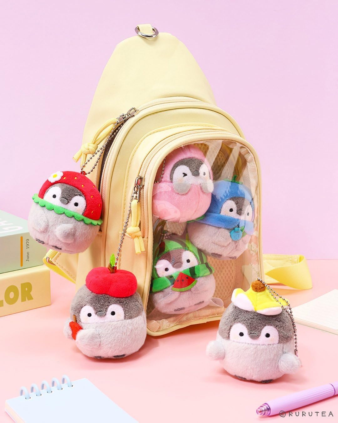 Mini Plush – 3" Penguin Plush with Strawberry Hat – Officially Licensed Collectible Kawaii Toy Charm - Image 5