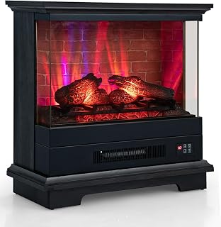COSTWAY 3-Sided Glass Electric Fireplace 27-Inch