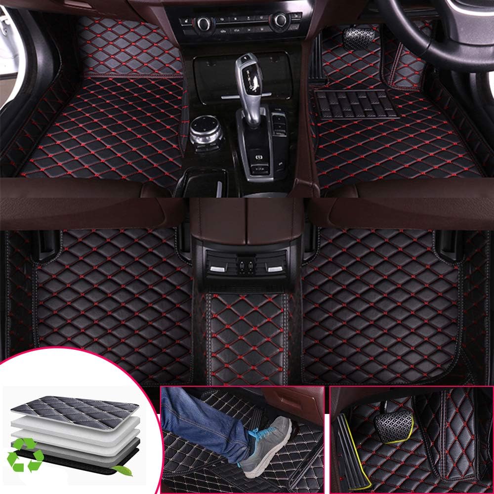 車のフロアマット に適しスバル アウトバック 03 06 防水 ブラックレッド すべての天気 レザー車のフロアマット右ハンドルレ3d 上等な