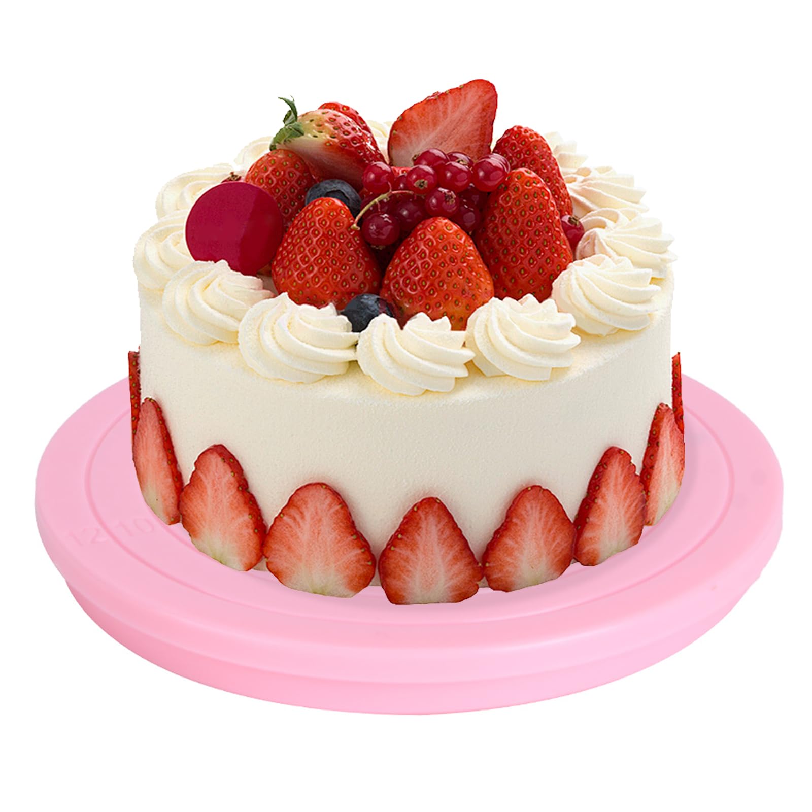 Table Tournante à Gâteau 2 Pièces Mini 360° Rose - Plateau Rotatif Décoration Pâtisserie