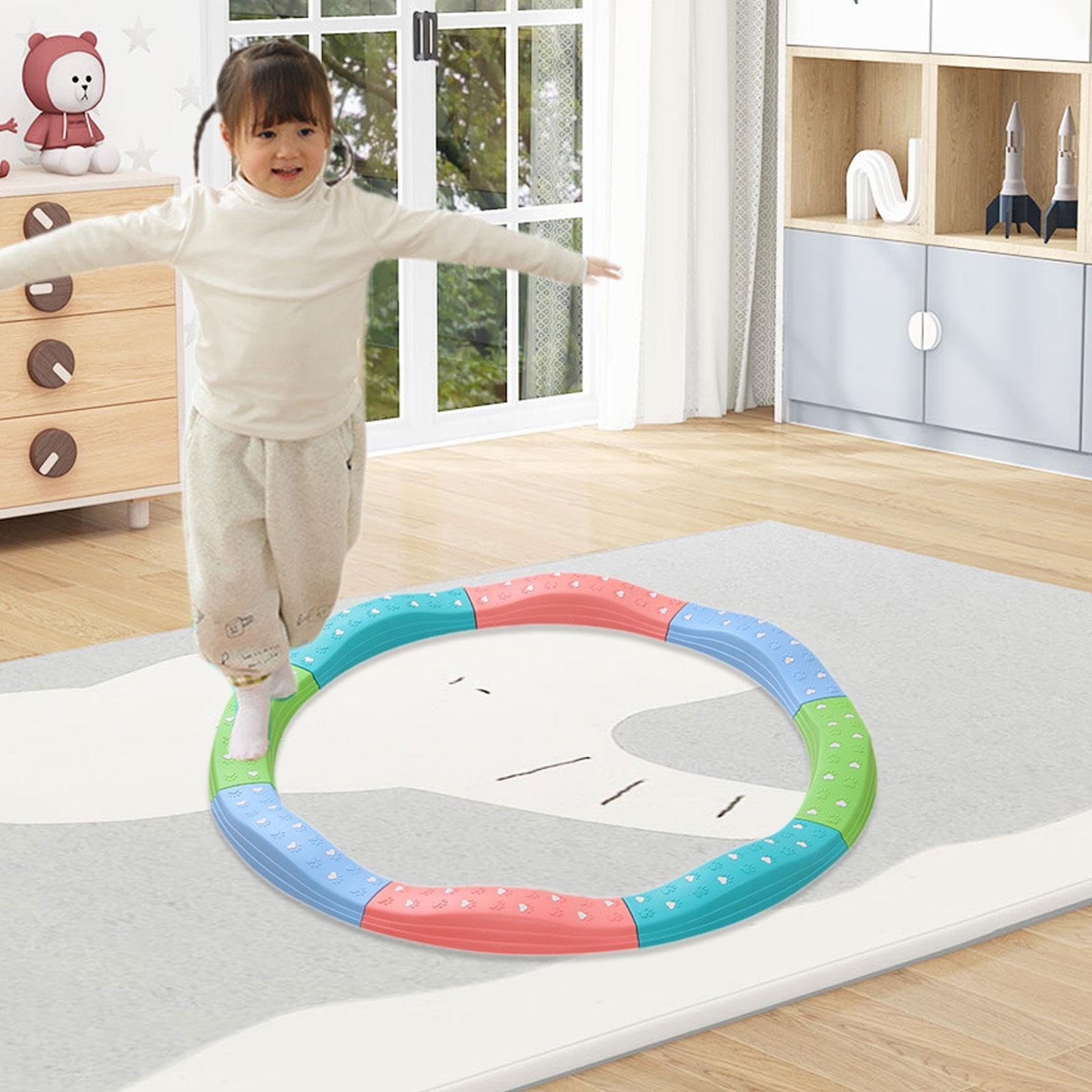 Qianly di Equilibrio per Bambini, Blocchi di Equilibrio per Interni Ed Esterni, Gioco Educativo con Percorso a Ostacoli, 8 Pezzi Colorati