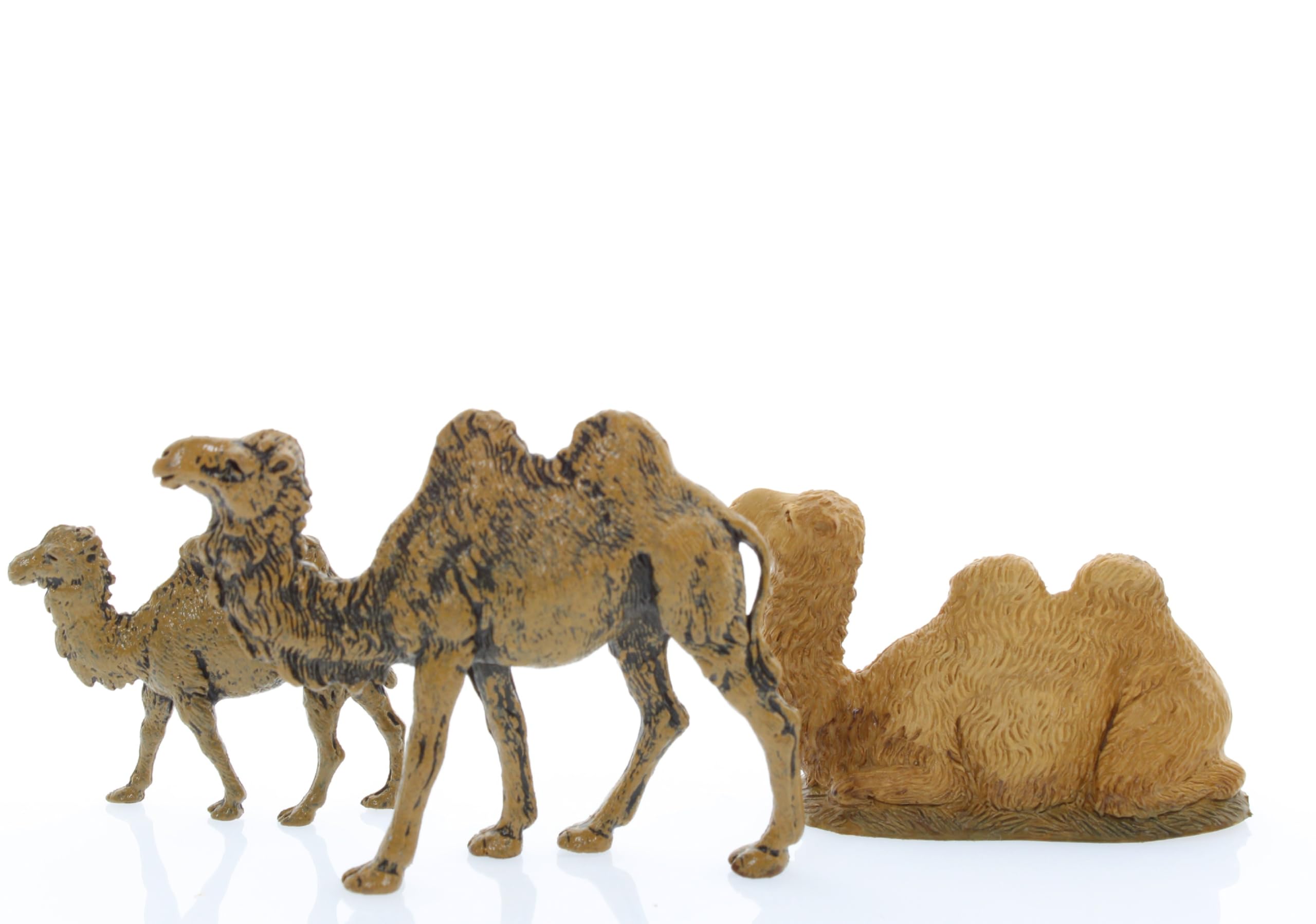 Moranduzzo 3 Cammelli Assortiti per Presepe da Cm 6 – MINI 6 – Scala 1:32 – Statuine Indistruttibili Rifinite a Mano, Scultore M. Landi, Made in Italy