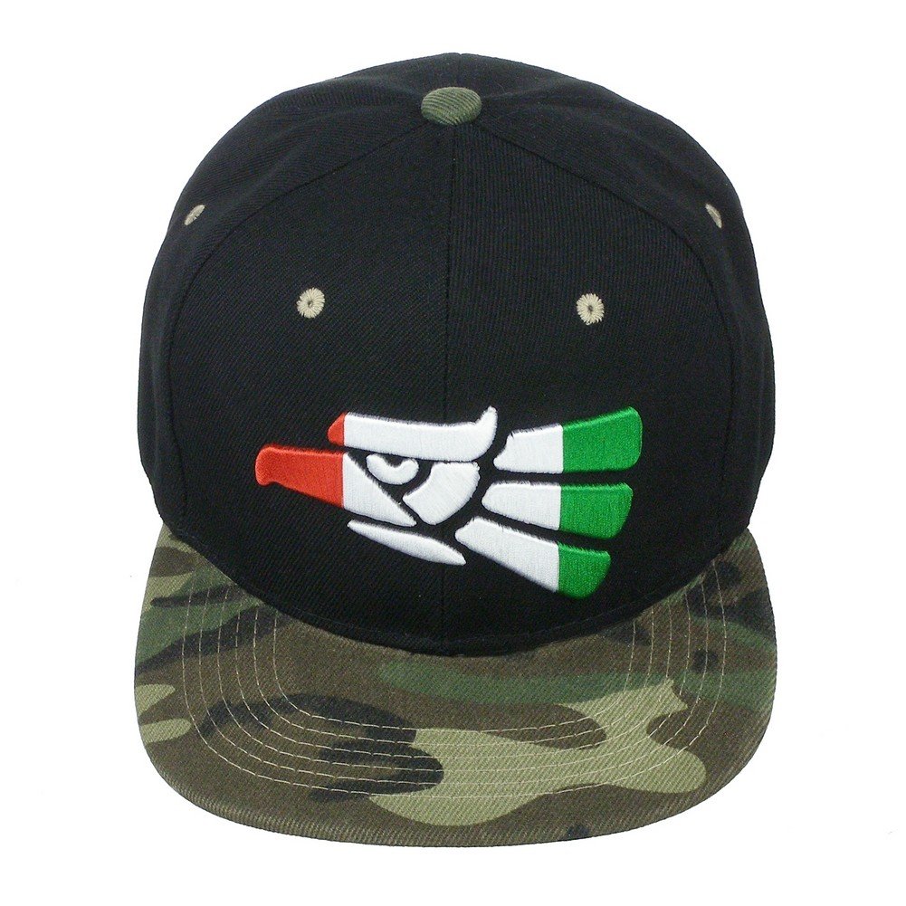 High Definition Mexico Eagle Aquila Embroidered Flat Bill Baseball Cap