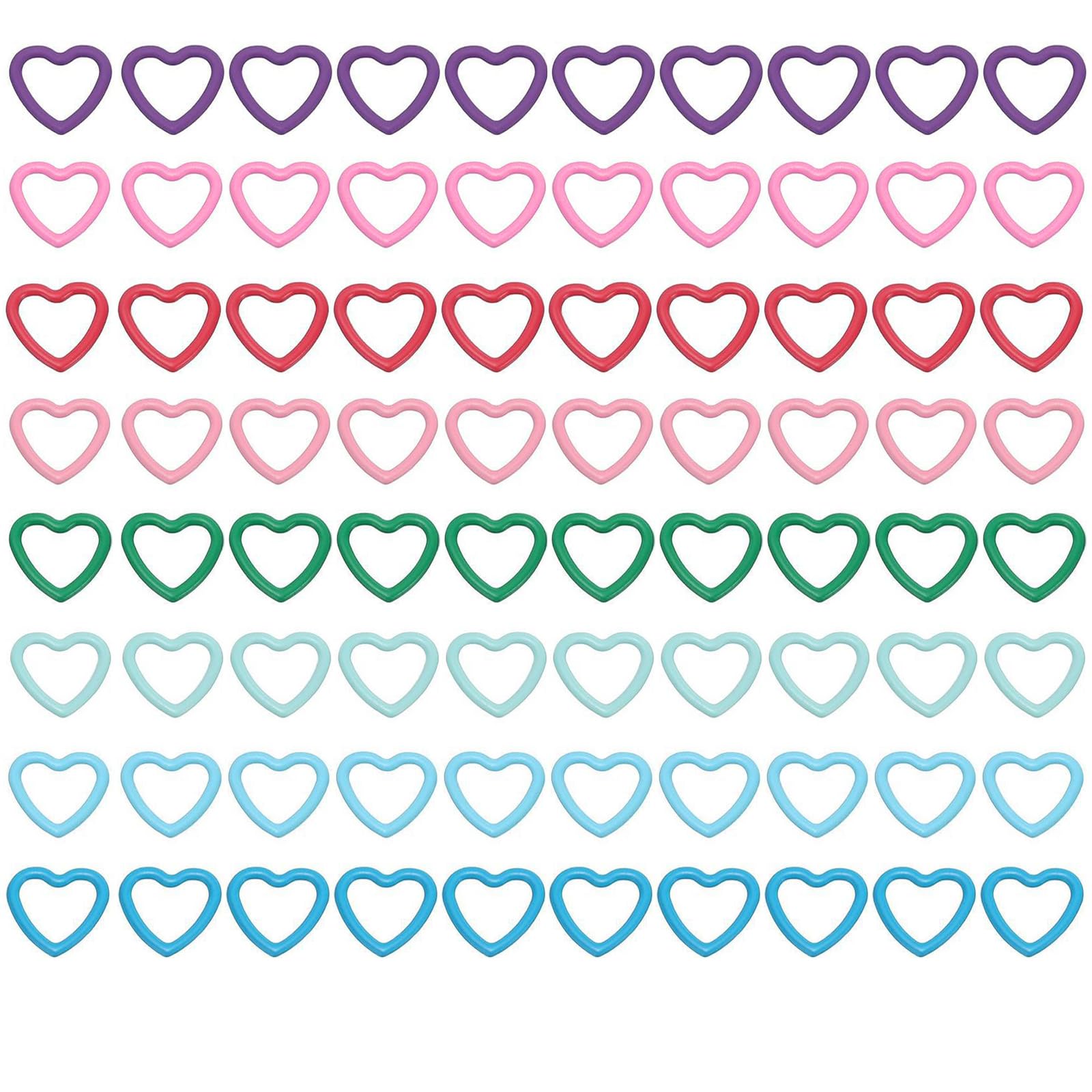 Crochet Stitch Markers for Knitting, 80 Pcs Heart Stitch Crochet Knitting Markers Metal Rings for Crocheting Craft Sewing