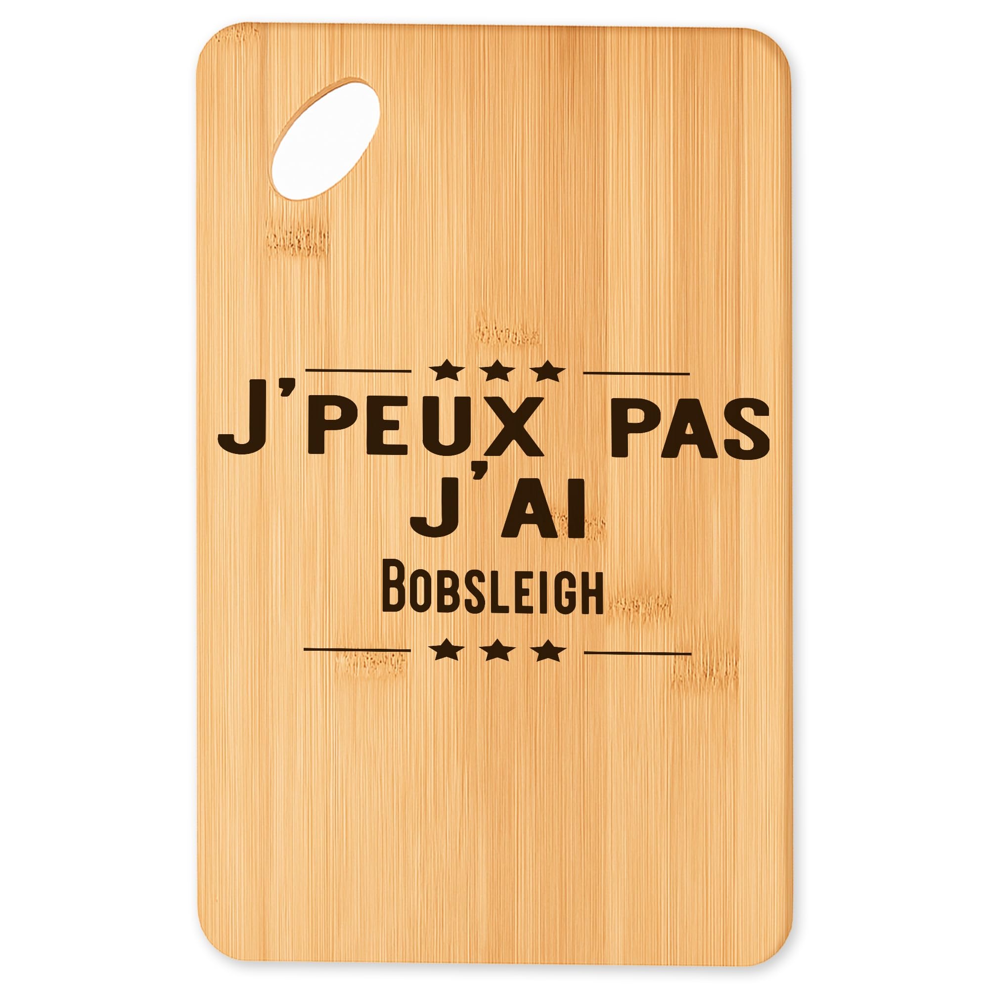 Planche à découper originale Bobsleigh, le cadeau de cuisine idéal en bambou