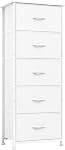 CAIYUN 5 Tiroir Tall Dresser, Dressing pour entrée de chambre Hallway, Tiroir de rangement, Commode De Chambre, Armoire De Rangement, Blanc
