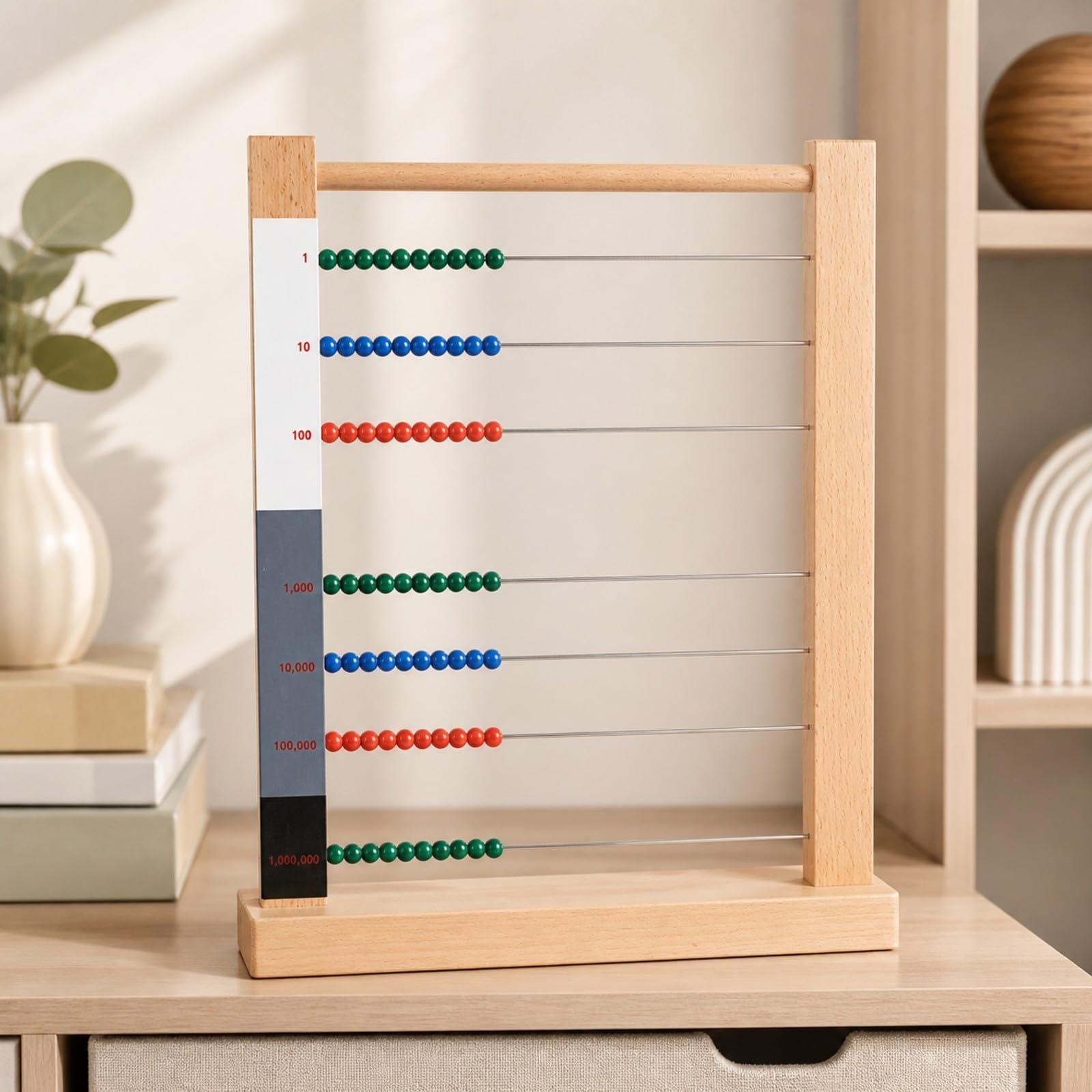 Cálculo Método Educativo Madera Madera Colorido Numeración Método Educativo Herramienta Aritmética Infantil para Hogar, L