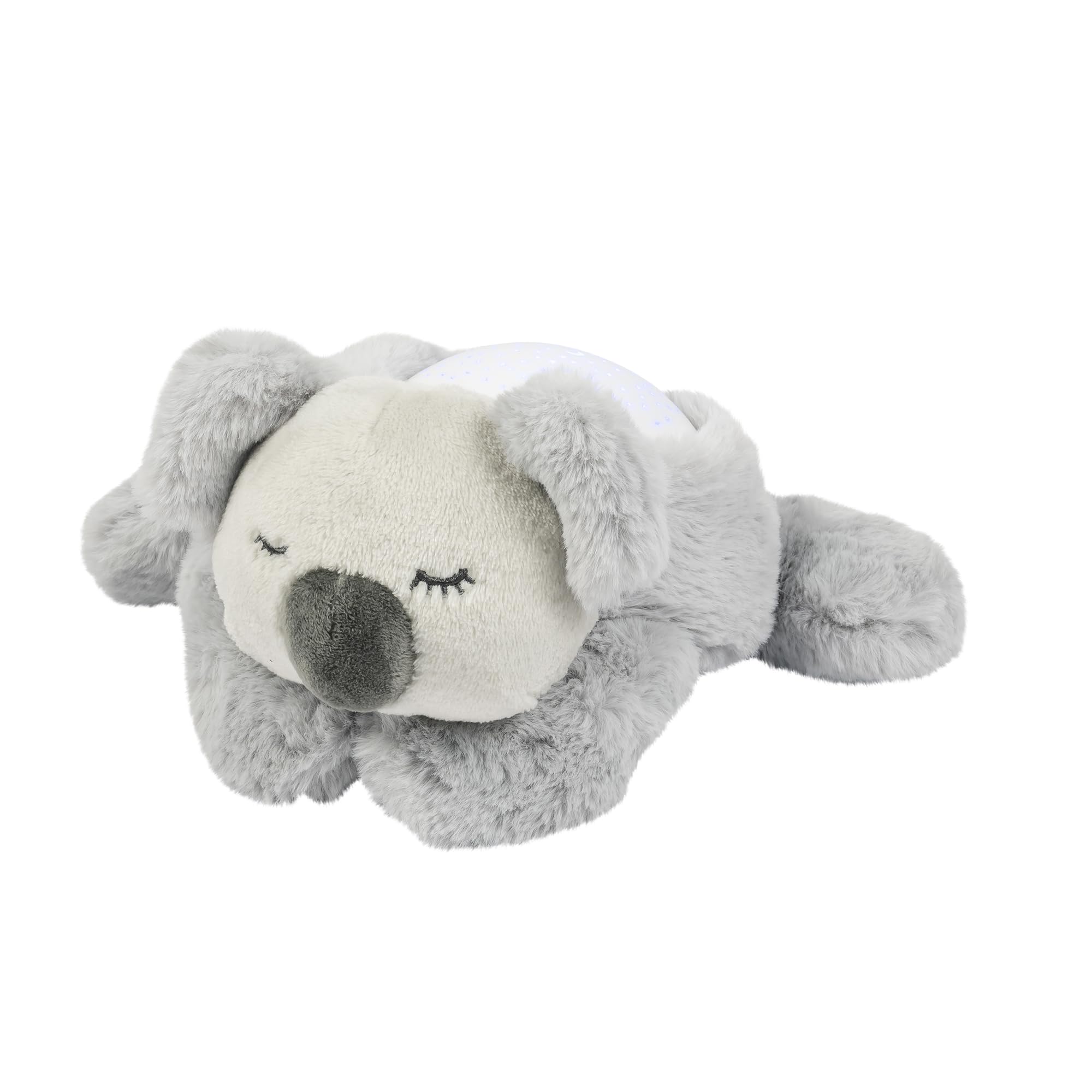 Nattou Veilleuse LED Koala Bear, Projecteur de ciel étoilé, 3 couleurs LED, 5 sons et chansons, Peluche/​Polyester, 26 cm, Gris