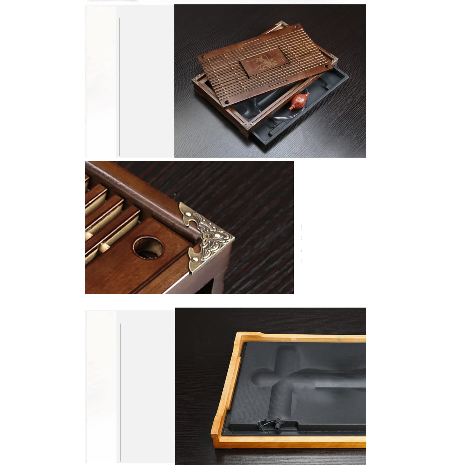 Chinesisches Teetablett, Japanischer Tee, Einweg-Trinkgeschirr, Tassenhüllen, Serviertablett, Kleines Gongfu-Teetisch-Set mit Reservoir (Braun)