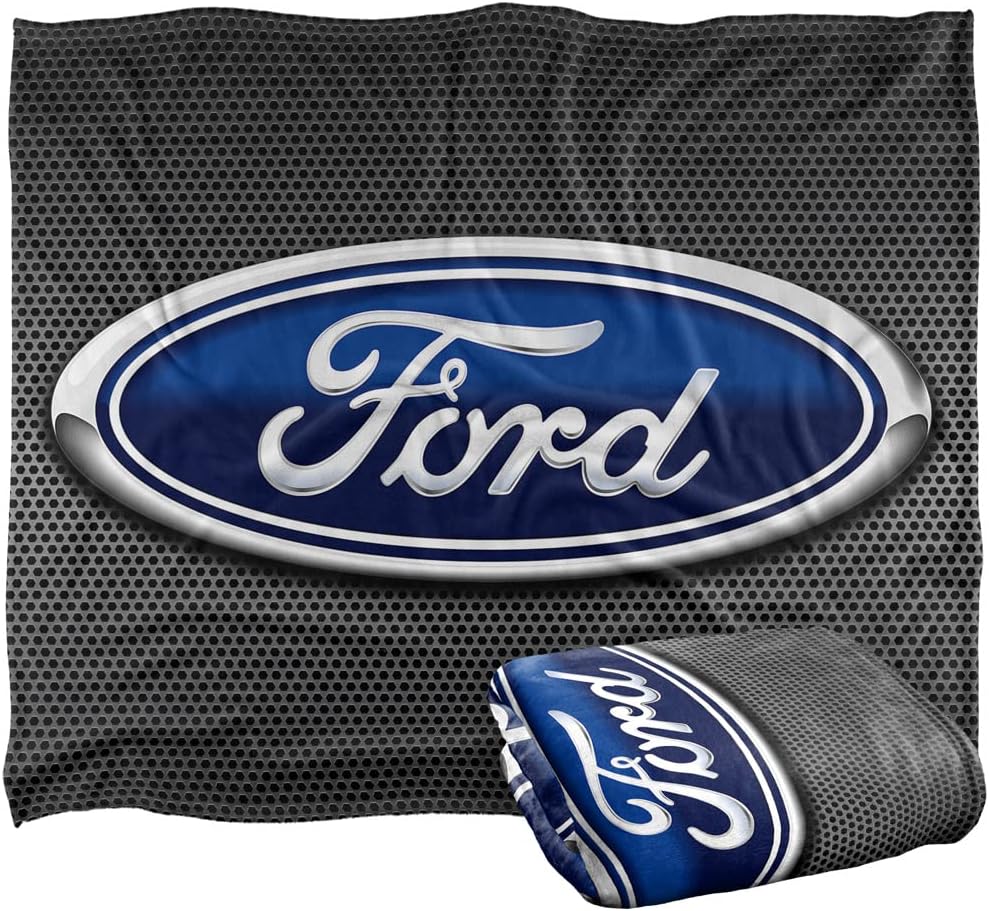 Ford Blanket, 60"x80" Oval Logo Metallic Silky Touch Super Soft Throw Blanket