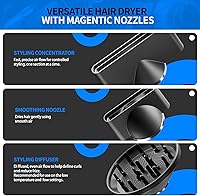 Vista 4 de Lanvier Hair Dryer with Diffuser, Professional Ionic Blow Dryer for Women, Compact Lightweight Design Fast Drying, Intelligent 4 Heats, 3 Airflow