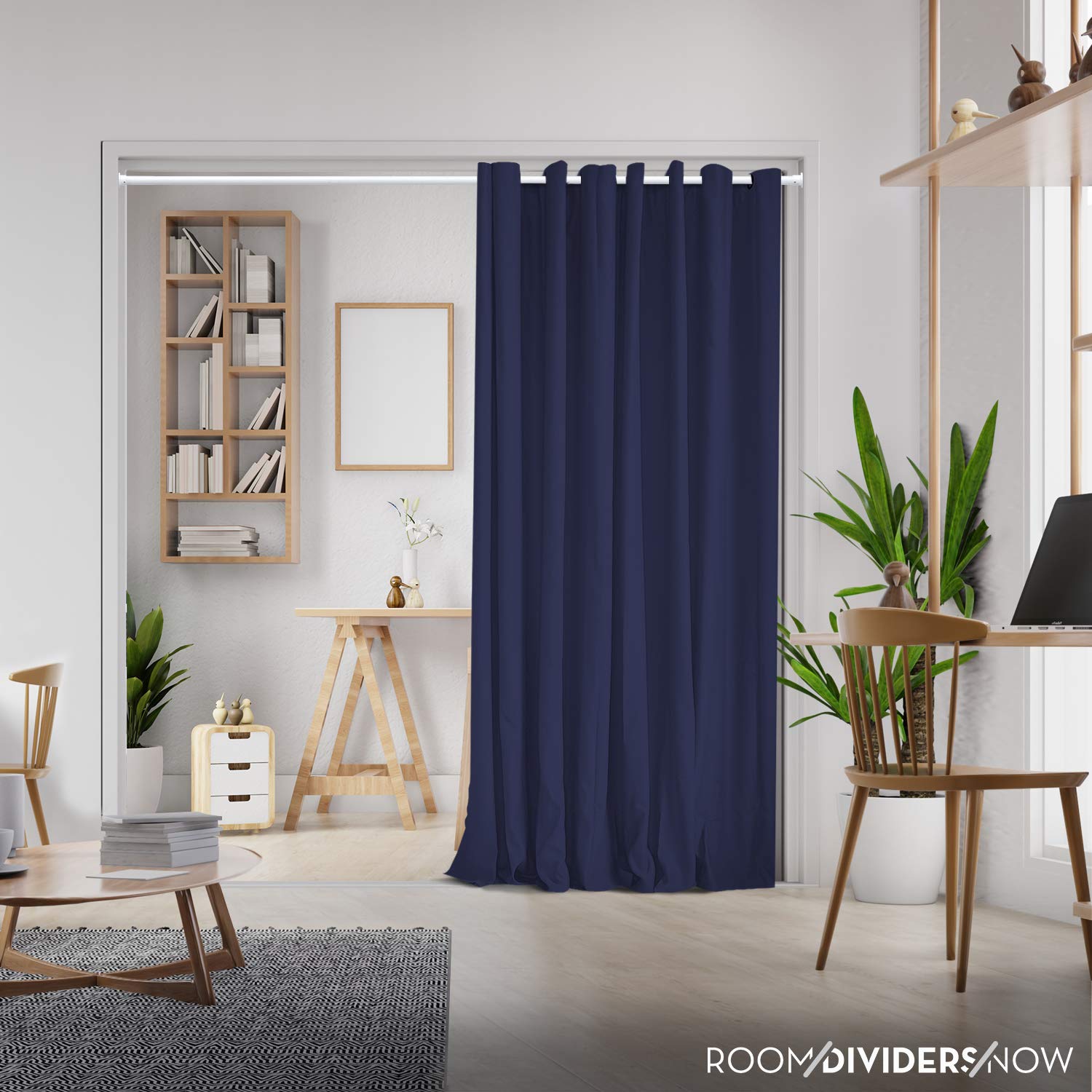 Room/Dividers/Now Tension Curtain Rod - No Drill Curtain Rods for Room Dividers - Spring Tension Shower Rods for Bathroom - Adjustable Curtain Rod - Heavy Duty Tension Window Rod - 48-80 in, White