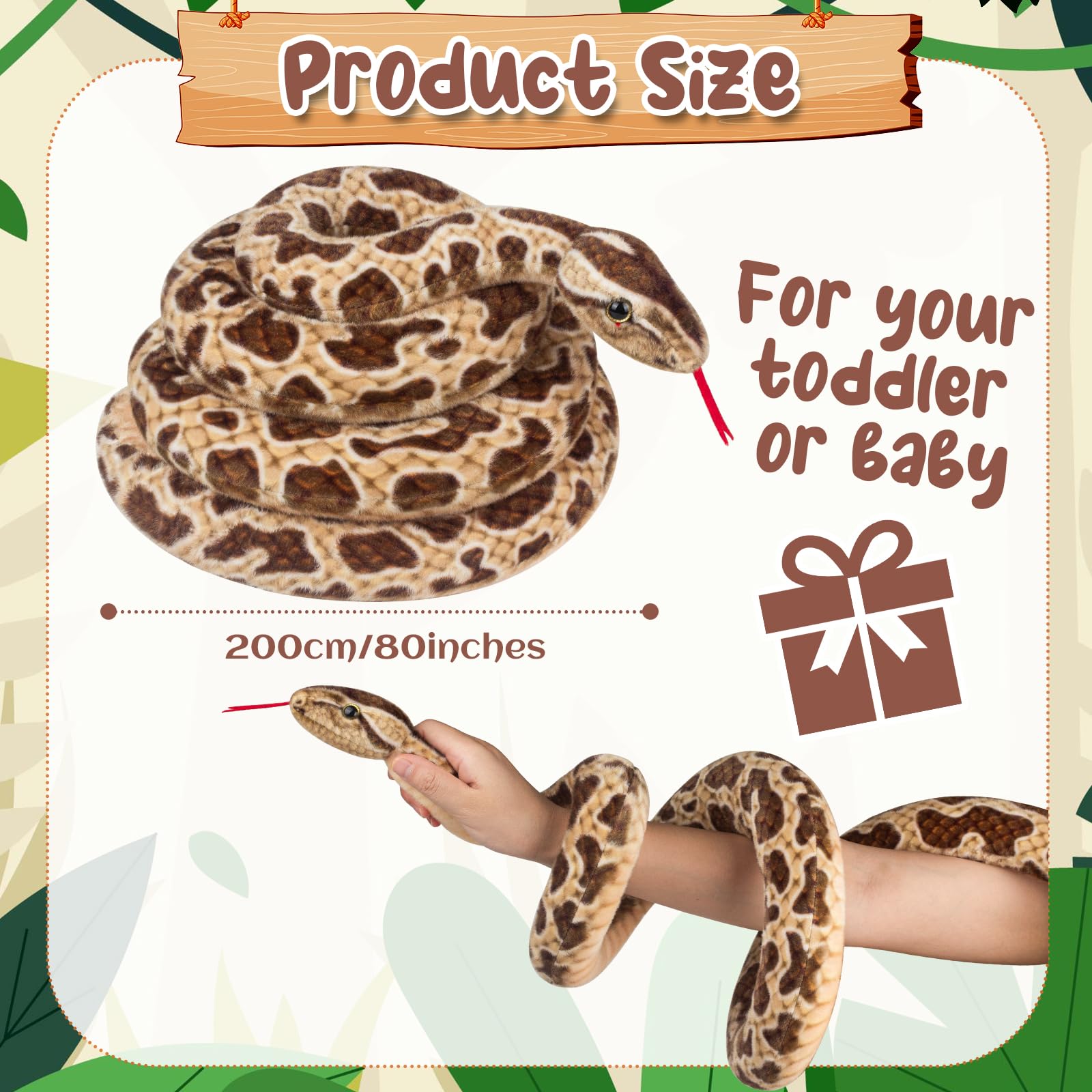 Amazon.com: Hozzi Giant Boa Constrictor Large Stuffed Animal Snake