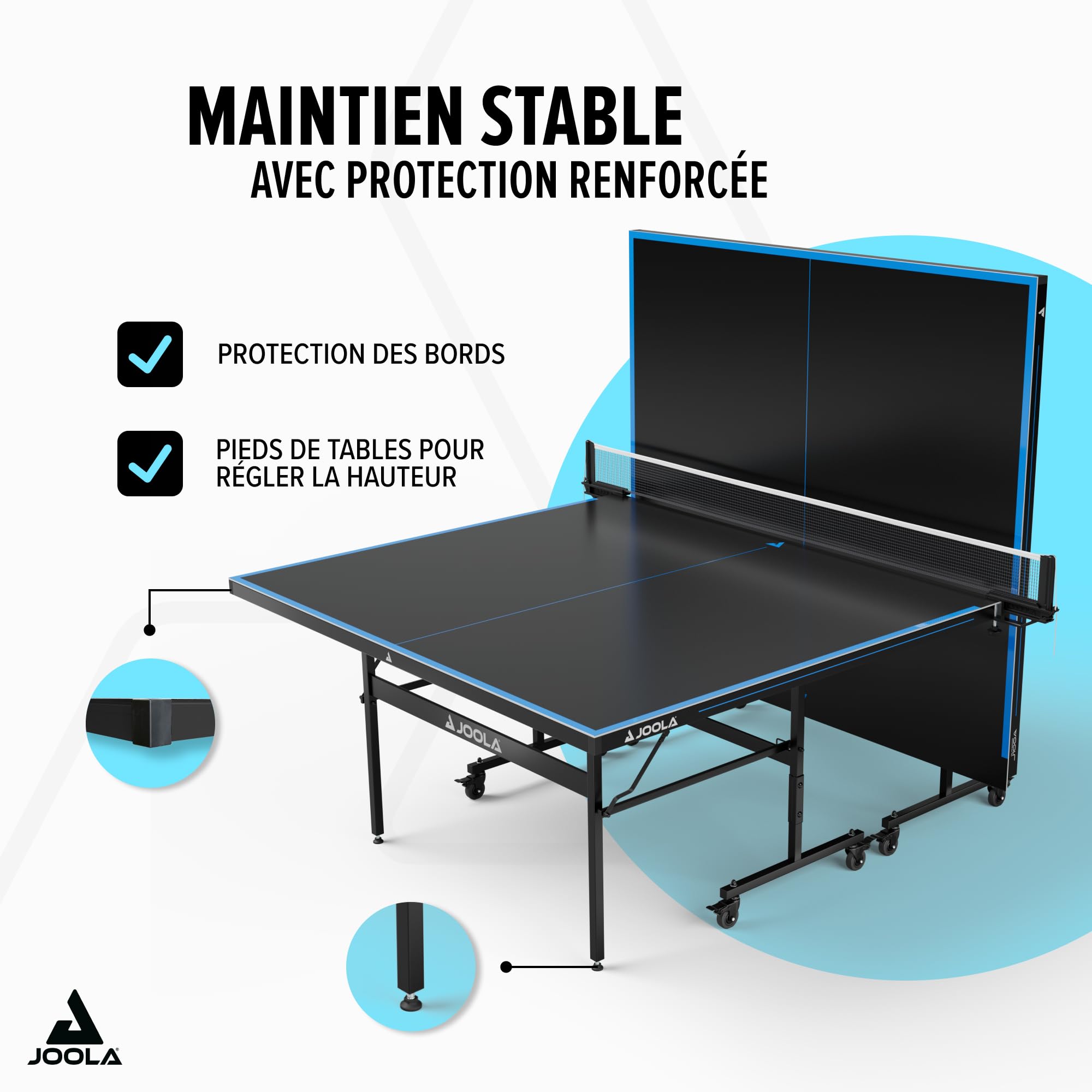 JOOLA Table de ping-Pong Professionnelle en Aluminium 6 mm - Surface Composite résistante aux intempéries - Montage Rapide