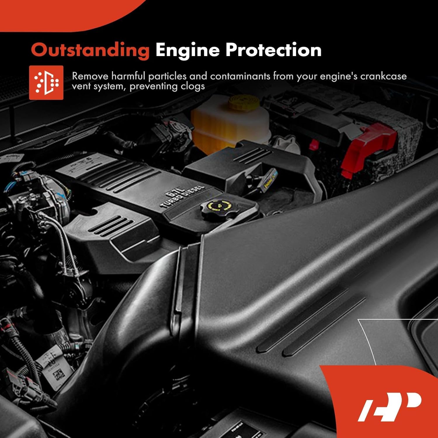 A-Premium - Crankcase Ventilation Filter Breather Element CCV Filter - Compatible with Dodge Ram 2500 3500 4500 5500-6.7L ISB Diesel Engine - Replace# CY1417669, 68002433AB