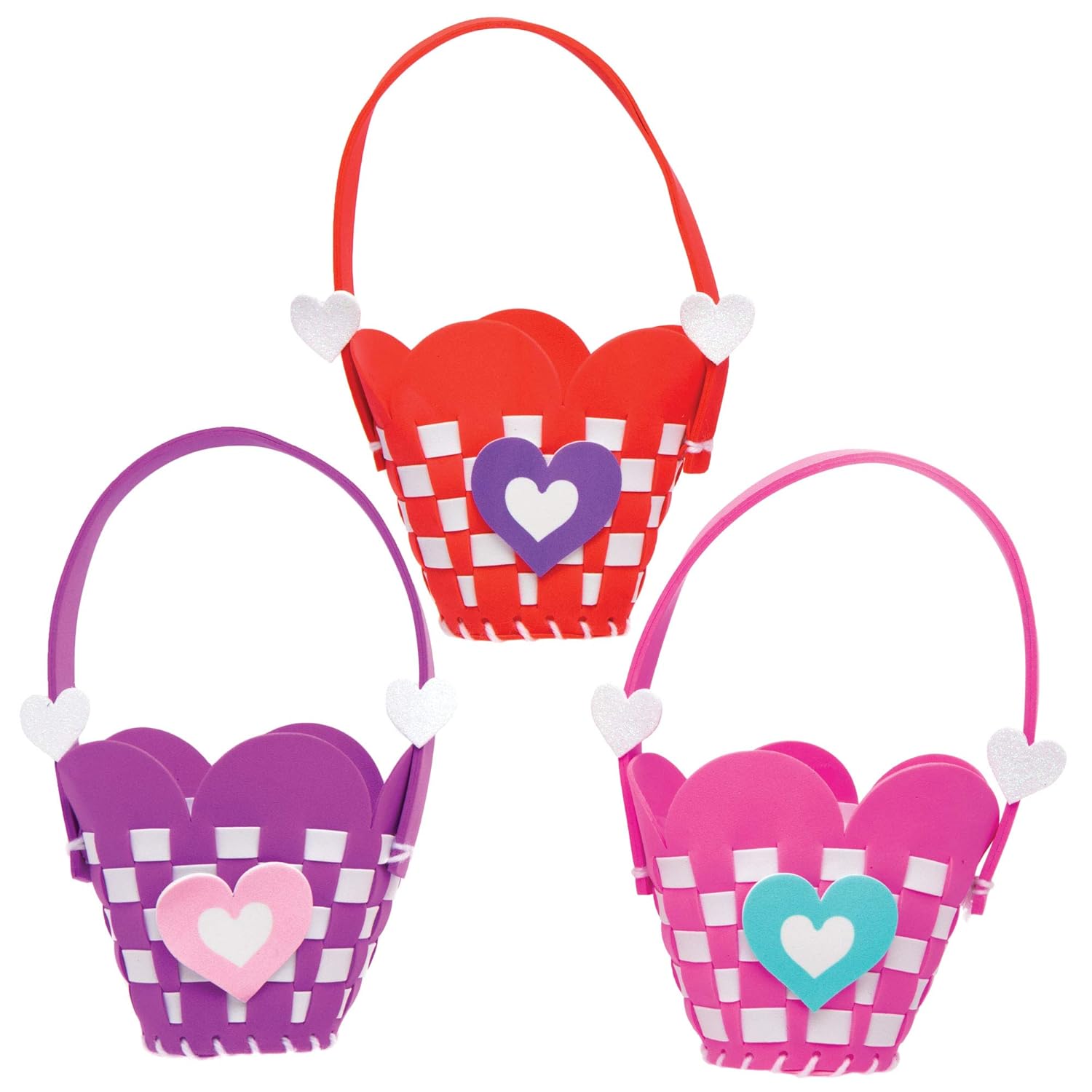 Baker Ross AT552 Heart Basket Weaving Kits - Pack of 4, Introductory Sewing for Beginners and for Kids Arts and Crafts Projects : Toys & Games